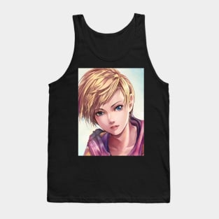 Hot Blonde Anime Girl with Short Hair Tank Top